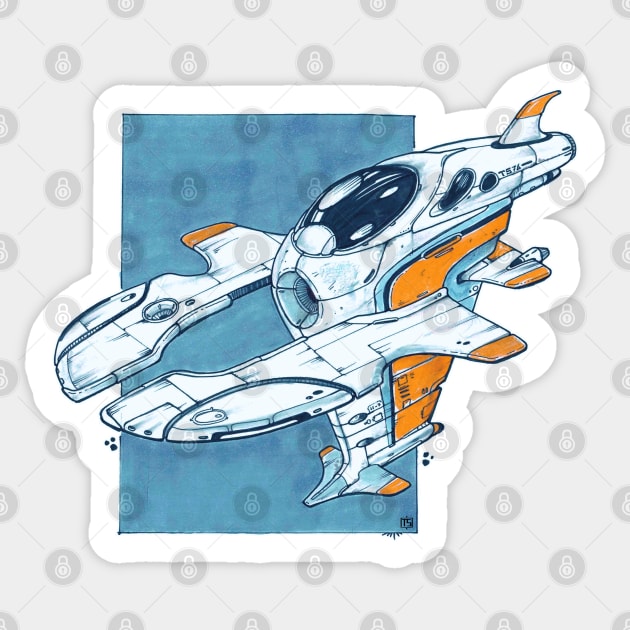 Starship Sticker by INKSPACE